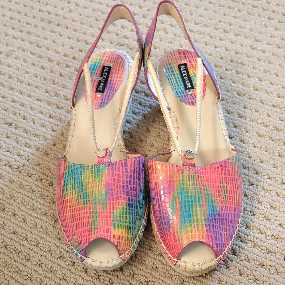 Alex Marie Pink and Green Espadrilles Vibrant Comfort